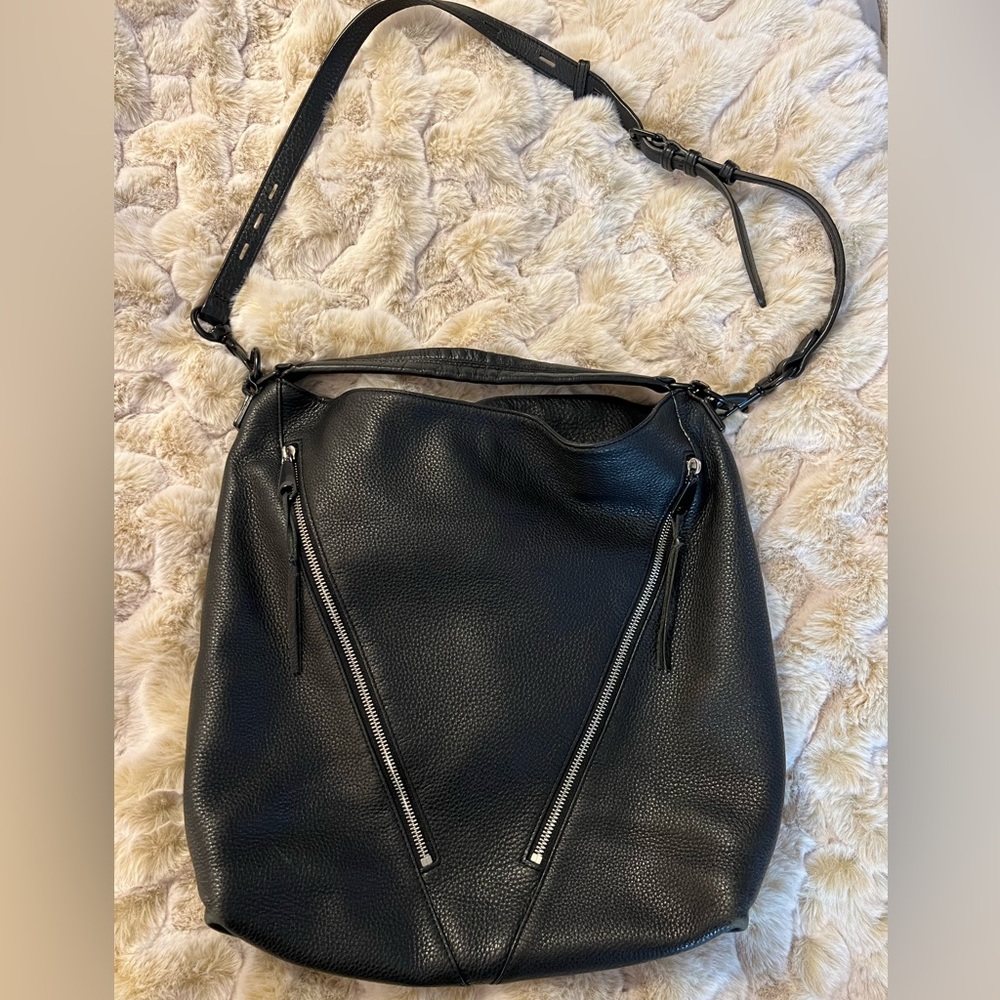 Rebecca Minkoff Moto Leather Hobo Bag black